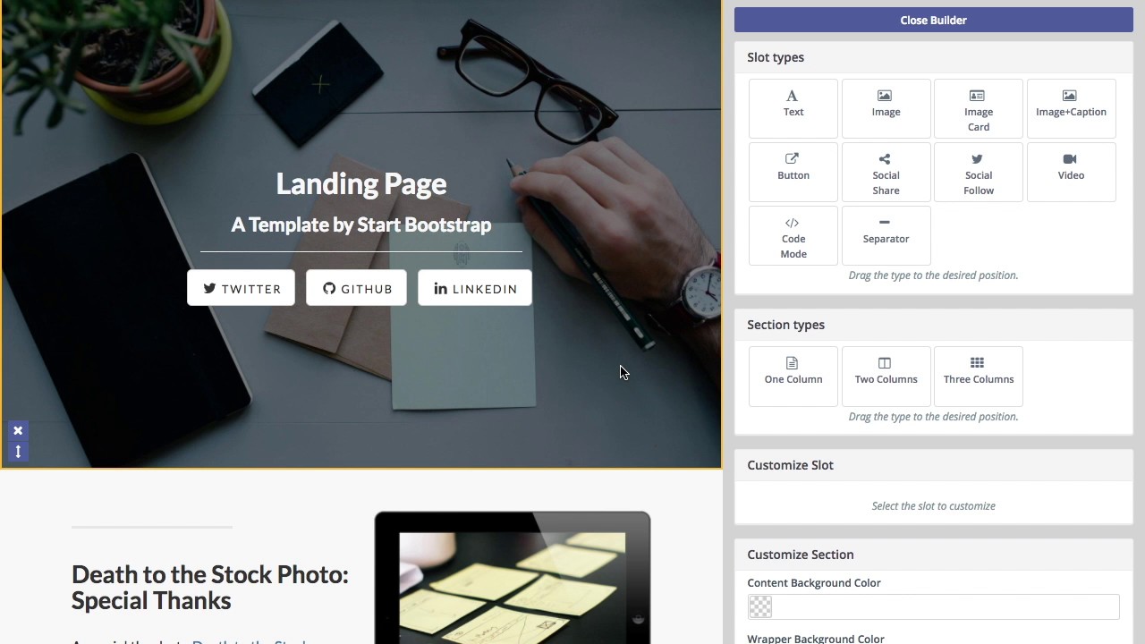 mautic landing page