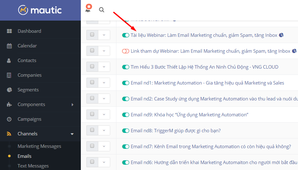 thiết kế email trong mautic